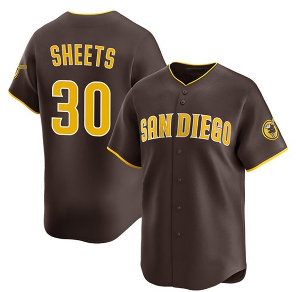 San Diego Padres #30 Gavin Sheets Brown MWATKINS 2026 Road Limited Stitched Jersey