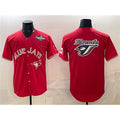Toronto Blue Jays Team Big Logo Red MWATKINS 2025 World Series Home Cool Base Stitched Jersey