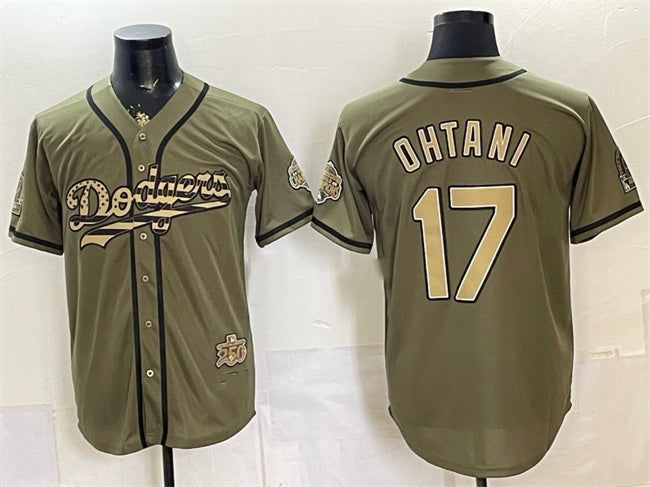 Los Angeles Dodgers #17 Shohei Ohtani Olive MWATKINS 2026 Armed Forces Day Stitched Jersey 2