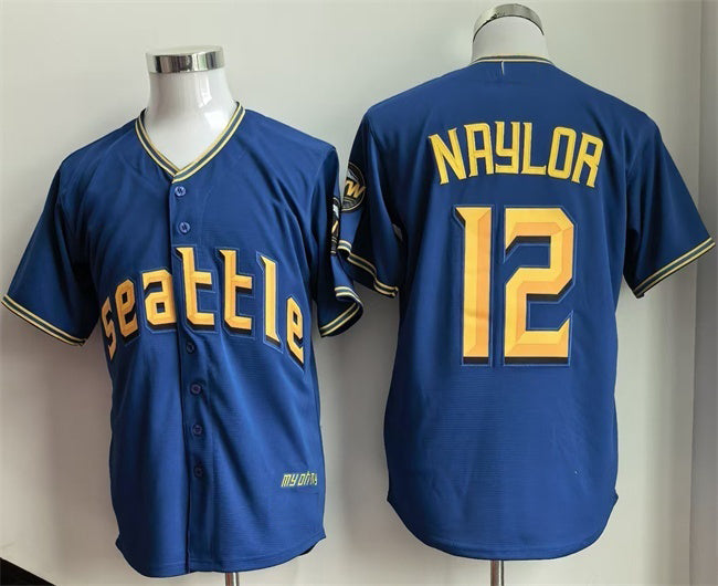 Seattle Mariners #12 Josh Naylor Royal MWATKINS 2025 Cool Base Stitched jersey