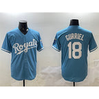 Kansas City Royals #18 Yuli Gurriel Blue MWATKINS Cool Base Stitched Jersey