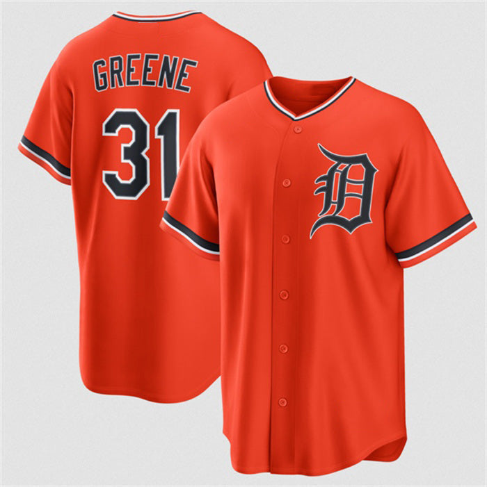 Detroit Tigers #31 Riley Greene Orange MWATKINS Alternate Stitched Jersey