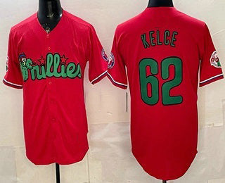 Philadelphia Phillies #62 Jason Kelce Red MWATKINS Limited Stitched Jersey
