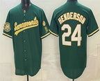 Oakland Athletics #24 Rickey Henderson 2026 Green MWATKINS Alternate Sacramento Celebrating 125 Years Limited Jersey