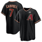 Arizona Diamondbacks #7 Corbin Carroll Black MWATKINS 2023 World Series Cool Base Stitched Jersey