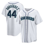 Seattle Mariners #44 Julio Rodriguez White MWATKINS Home Replica Player Jersey