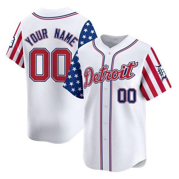 Custom Detroit Tigers ACTIVE PLAYER White MWATKINS 2025 Independence Day Vapor Premier Limited Stitched Jersey