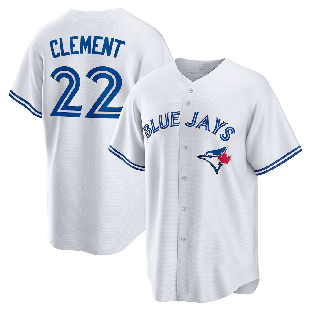 Toronto Blue Jays #22 Ernie Clement White MWATKINS Home Replica Jersey