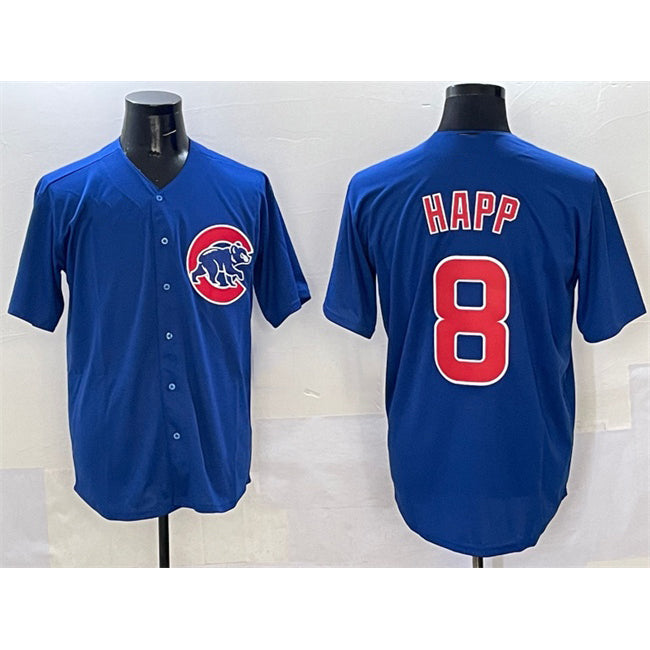 Chicago Cubs #8 Ian Happ Royal MWATKINS Cool Base Stitched Jersey