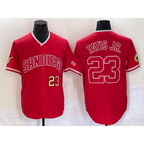 San Diego Padres #23 Fernando Tatis Jr Number Red MWATKINS NEW 2023 Cool Base Stitched Jersey