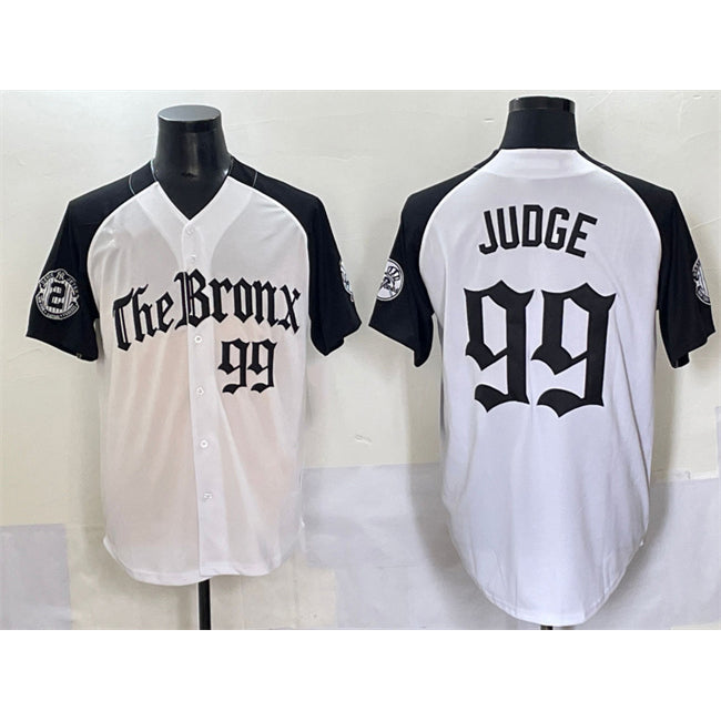 New York Yankees #99 Aaron Judge White Black MWATKINS 'Gothic Legacy Edition' Vapor Premier Limited Stitched Jersey