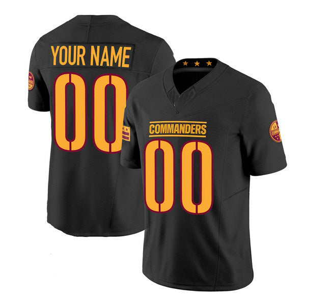 Custom W.Commanders Active Player Black MWATKINS 2023 F.U.S.E. Vapor Limited Stitched Jersey