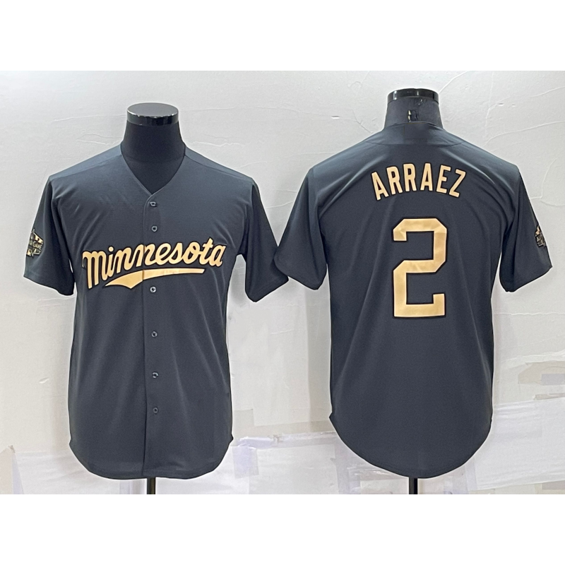 Minnesota Twins #2 Luis Arraez Charcoal MWATKINS 2022 All-Star Cool Base Stitched Jersey