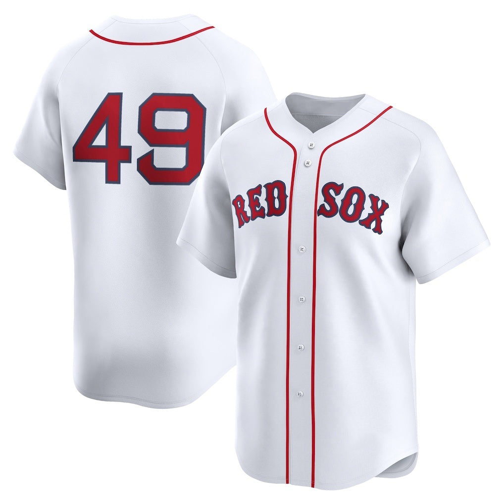 Boston Red Sox #49 Tim Wakefield White MWATKINS Home Limited Player Jersey