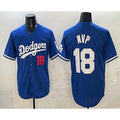 Los Angeles Dodgers #18 Yoshinobu Yamamoto MVP Blue MWATKINS Limited Stitched Jersey