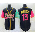 San Diego Padres #13 Manny Machado Black MWATKINS NEW 2023 City Connect Cool Base Stitched Jersey 2
