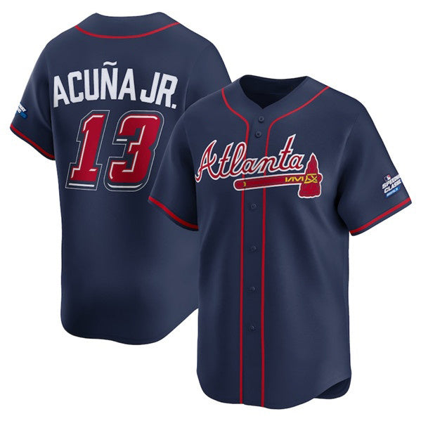 Atlanta Braves #13 MWATKINSld Acu?a Jr. Navy MWATKINS 2025 Speedway Classic Alternate Limited Stitched Jersey