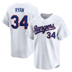 Texas Rangers #34 Nolan Ryan White MWATKINS Throwback Cooperstown Collection Limited Jersey