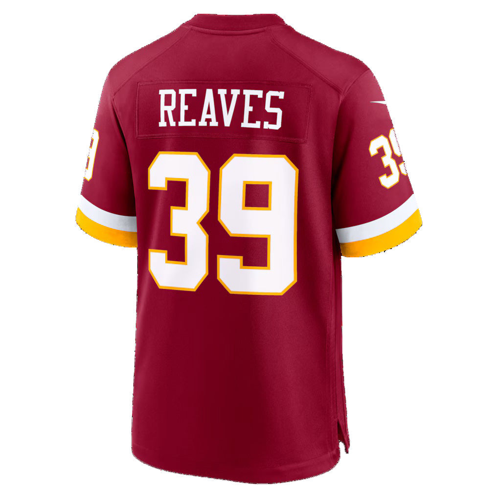 W.Commanders #39 Jeremy Reaves Burgundy MWATKINS Game Jersey