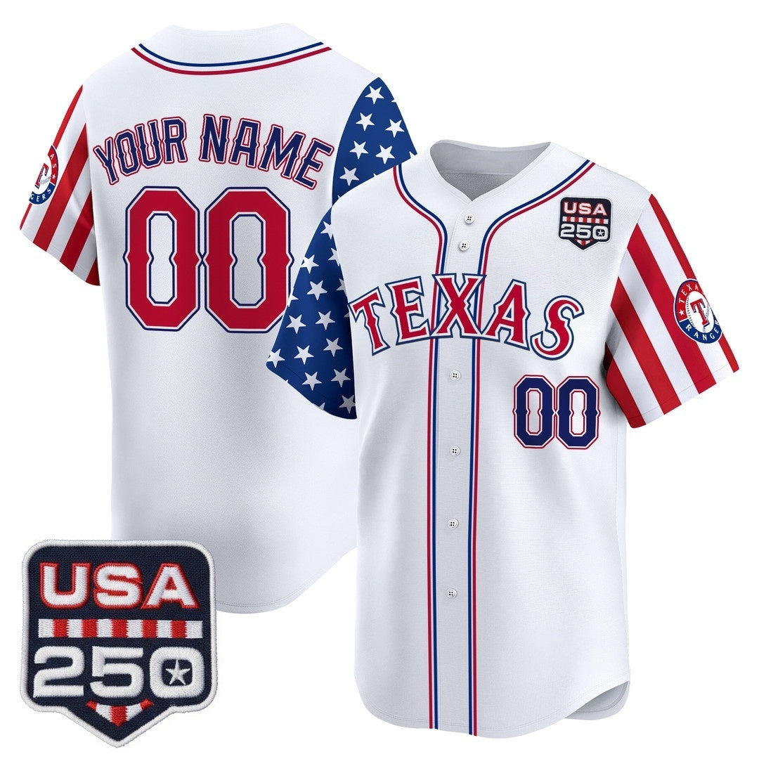 Custom Texas Rangers America 250 Edition Vapor Premier Limited White MWATKINS Stitched Jerseys