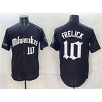 Milwaukee Brewers #10 Sal Frelick Black MWATKINS 'Gothic 414 Shadows Edition' Vapor Premier Limited Stitched Jersey