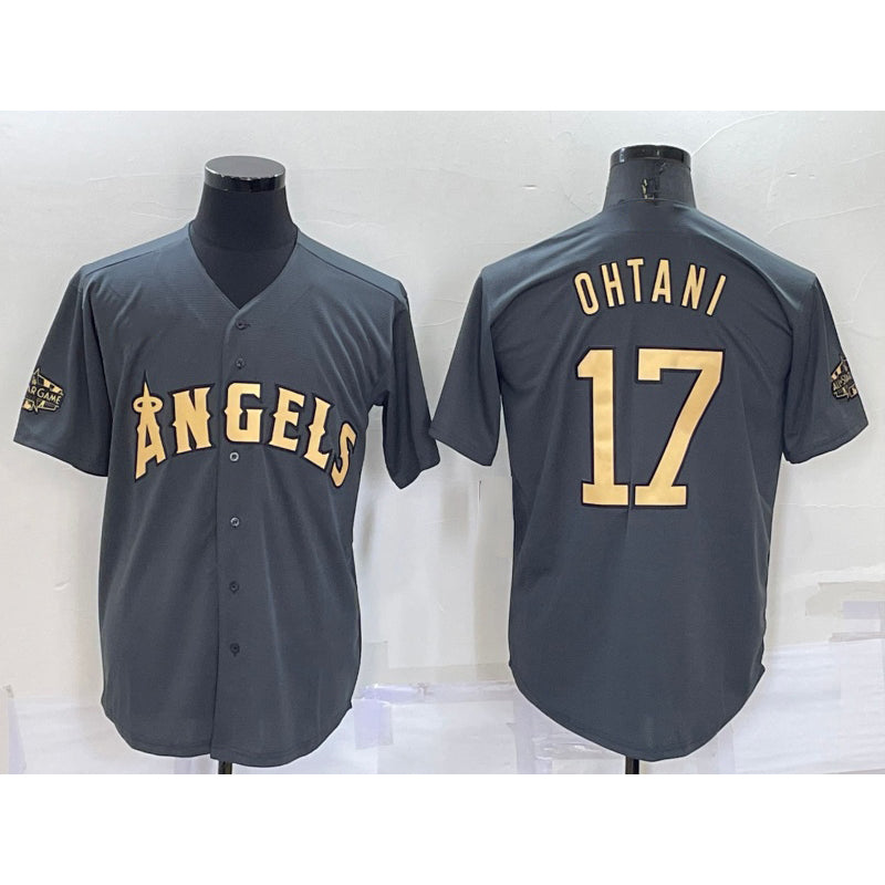 Los Angeles Angels #17 Shohei Ohtani Grey MWATKINS 2022 All Star Stitched Cool Base Jersey