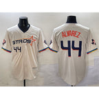 Houston Astros #44 Yordan Alvarez Cream MWATKINS 2025 City Connect With Texas Patch Limited Stitched Jersey