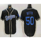 Los Angeles Dodgers #50 Mookie Betts Black MWATKINS Cool Base With Patch Stitched Jersey