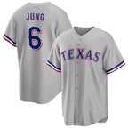 Texas Rangers #6 Josh Jung Gray MWATKINS Cool Base Stitched Jersey