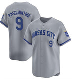 Kansas City Royals #9 Vinnie Pasquantino Gray MWATKINS 2024 Away Limited Stitched Jersey