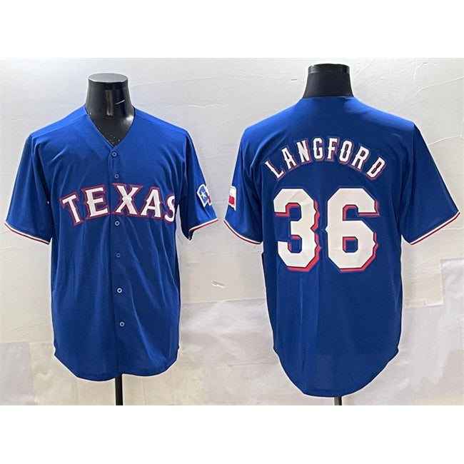 Texas Rangers #36 Wyatt Langford Royal MWATKINS Cool Base Limited Stitched Jersey