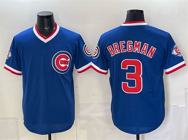 Chicago Cubs #3 Alex Bregman Royal MWATKINS 150th Anniversary Throwback Vapor Limited Stitched Jersey