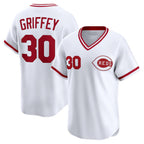 Cincinnati Reds #30 Ken Griffey White MWATKINS Throwback Cooperstown Collection Limited Jersey