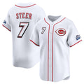 Cincinnati Reds #7 Spencer Steer White MWATKINS 2025 Speedway Classic Home Limited Stitched Jersey