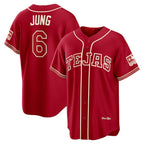 Texas Rangers #6 Josh Jung Red MWATKINS 2026 City Connect Stadium Jersey
