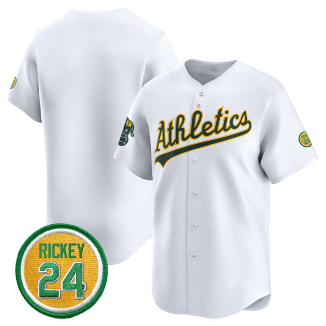 Oakland Athletics Blank White MWATKINS 2024 Home Limited With Rickey Henderson Patch Stitched Jersey