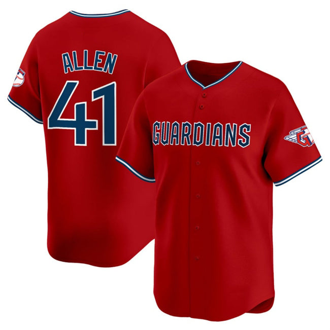 Cleveland Guardians #41 Carlos Santana Red MWATKINS Alternate Limited Stitched Jersey