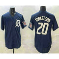 Detroit Tigers #20 Spencer Torkelson Navy MWATKINS With Patch Cool Base Stitched Jersey 2