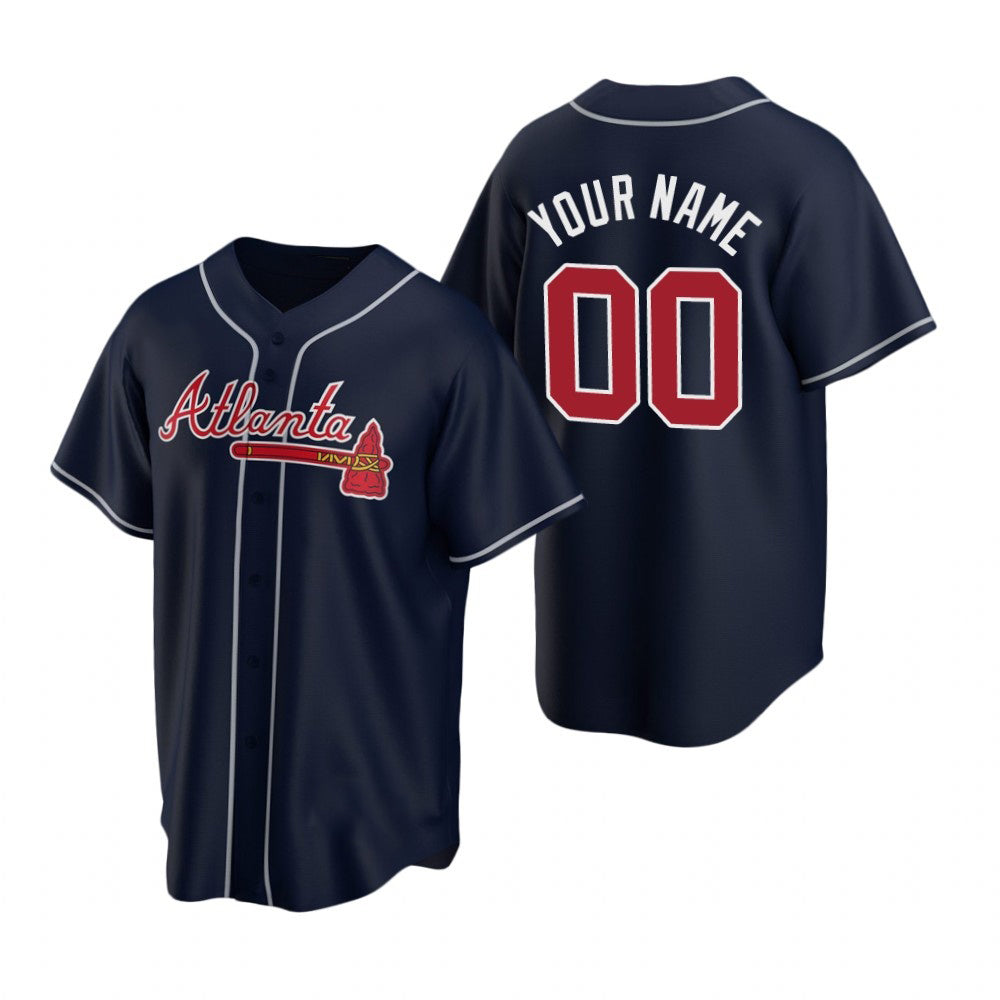 Custom Atlanta Braves Navy MWATKINS 2020 Stitched Cool Base Jersey