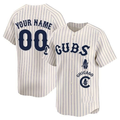 Custom Chicago Cubs Special Vapor Premier Limited Jersey ¨C All Stitched-Cream Pinstripe MWATKINS