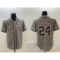 Detroit Tigers #24 Miguel Cabrera Gray MWATKINS Cool Base Stitched Jersey