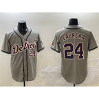 Detroit Tigers #24 Miguel Cabrera Gray MWATKINS Cool Base Stitched Jersey