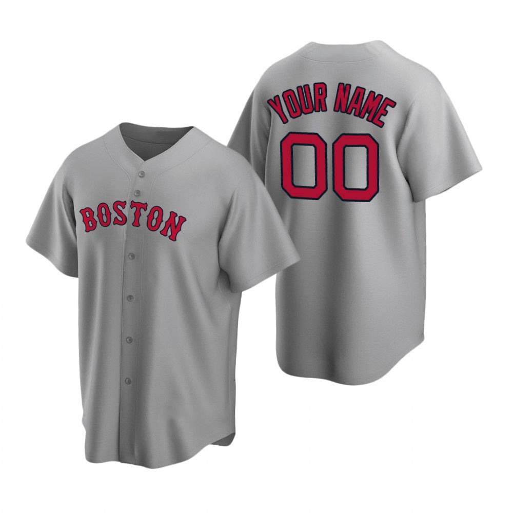 Custom Boston Red Sox Gray MWATKINS Stitched Cool Base Road Jersey