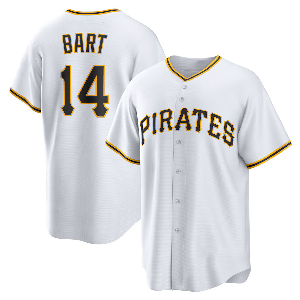 Pittsburgh Pirates #14 Joey Bart White MWATKINS Home Replica Jersey