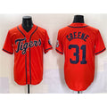 Detroit Tigers #31 Riley Greene Orange MWATKINS With Patch Cool Base Stitched Jersey