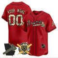 Custom Atlanta Braves Armed Forces Day Vapor Premier Limited Jersey ¨CRed MWATKINS
