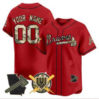 Custom Atlanta Braves Armed Forces Day Vapor Premier Limited Jersey ¨CRed MWATKINS