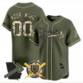 Custom Atlanta Braves Armed Forces Day Vapor Premier Limited Jersey ¨CGreen MWATKINS