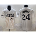 Detroit Tigers #24 Miguel Cabrera White MWATKINS 'Motor Gothic Edition' Vapor Premier Limited Stitched Jersey