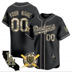 Custom Los Angeles Dodgers Armed Forces Day Vapor Premier Limited Jersey ¨C Black MWATKINS